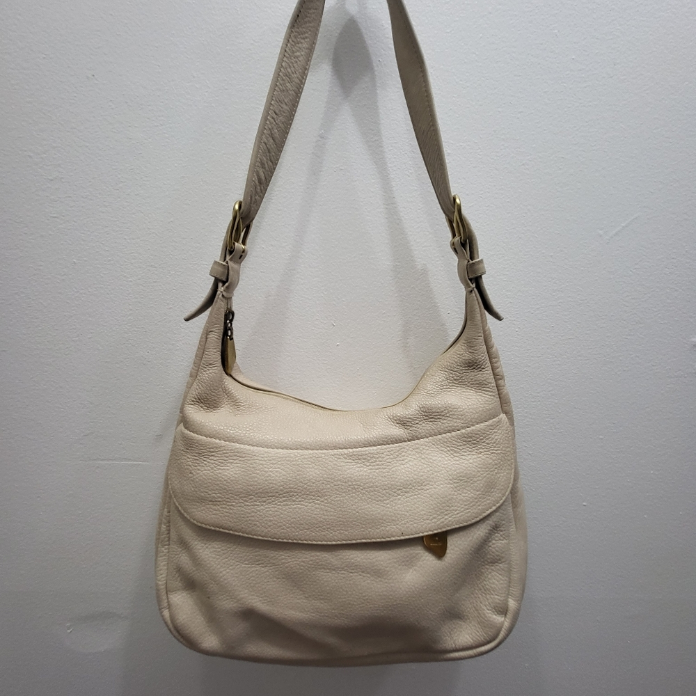 Leather Handbag Beige Purse